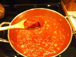 Adding Tomato Paste