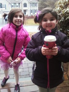 This is what I mean by a coffee delivery with a smile.  My girls.  Every Saturday.  :)