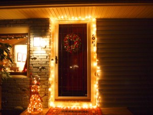 No Icicles this year; again.  I was too ill to hang them alone so voila..the door!  :)