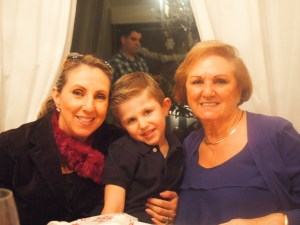 my older sister with my nephew and mom