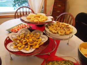 Some of the appetizers Sunday Afternoon