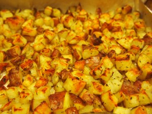 Finished Side Dish!  Easy Roasted Potatoes
