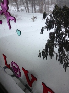 View from front living room window at 8:15AM.  Completely covered compared to the earlier photo just 10 hrs earlier.  