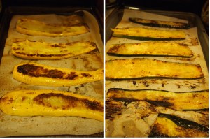 The summer squash and zucchini done