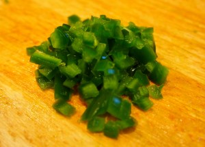 Jalapeno seeded and minced.