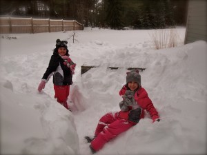View from sliding door of playroom. My kids were in heaven!  I think my oldest spent an hour out there alone just sitting in the snow.  
