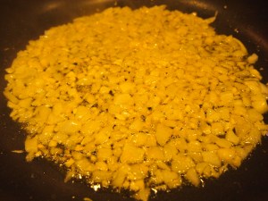 Saute onion and garlic till translucent