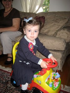 The Birthday Girl on her favorite toy!