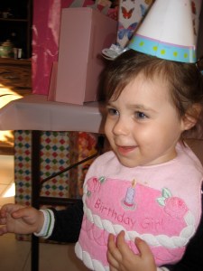 The birthday girl so happy.