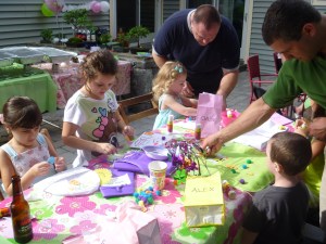 Working on their chef tokes and aprons