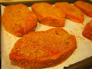 Place each piece on an oiled pan.