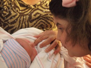 She wouldn't stop kissing him. It was real sweet.