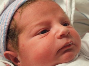 Finally! He opened his eyes! Still not clear what color his eyes are, but who cares! He's so cute!