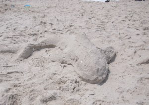 Some sandart on the beach of Sea Gull Beach.  