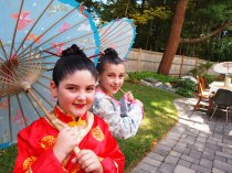 The girls together dressed in their outfits for their Birthday Bash!