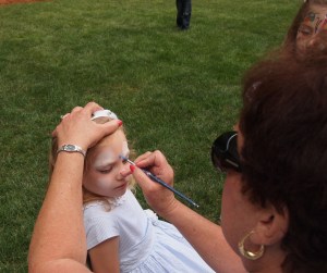 Cute Chloe getting her face done