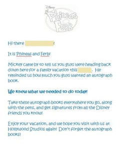 Thought Phineas and Ferb would be the perfect duo to tell the girls they are getting their ever coveted Autograph Books (which I am going to post on here when they're done).