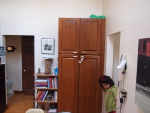 THE BEFORE- this is where my new fridge is!