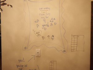 THE BEFORE! -who puts a switch in the middle of a wall?  The previous owners, that is who.  haha