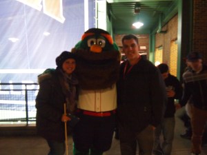 On our way out we bumped intpo Wally.. this is blurry I know, but it's still cute!