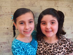 The sisters!  They got all decked out in their leopard outfits.  So cute!