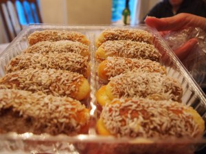 My mom made killer lady finger cookies stuffed with marscapone.  So pretty too!