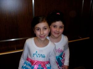 The girls on their way up to the room!