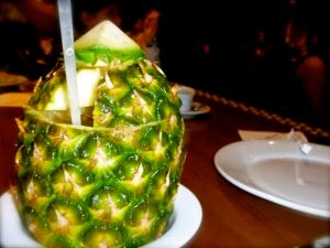 I will drink anything out of a pineapple.  Except this one isn't mine.  hehe