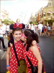 Our girls together on Main Street.