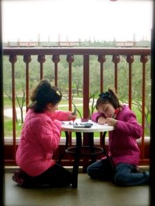 How cute are they? They were on the balcony drawing animals waiting on me getting dressed.  