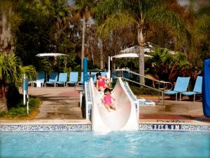 The pool at the Bay Lake Tower side.  Cute slide for the wee ones...and a 