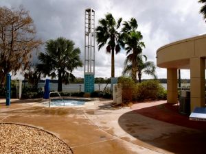 View of the spot I loved to be in the most.. the hot tub!  Nothing like hot water and hot sun!