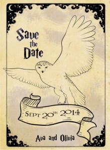 Save the date with a 'hedwig' type owl.  I emailed these out a month and a half before the party.  I always send out save the dates.  
